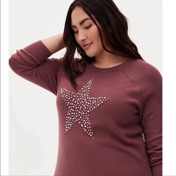 Torrid Pullover Knot Embellished Sweater Size 2 - Picture 2 of 10